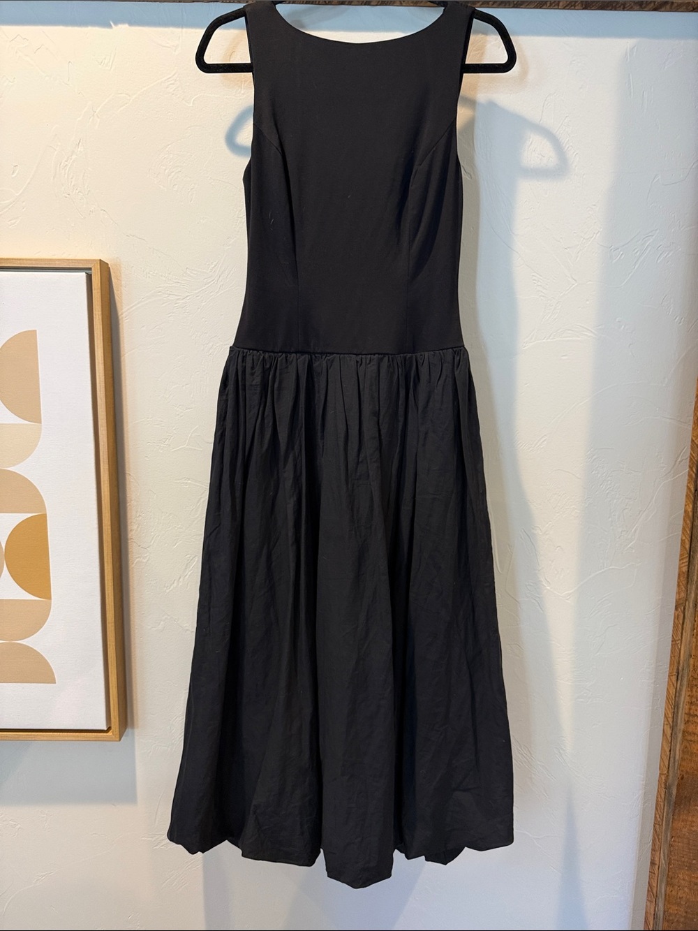 Darling Classic Black Sleeveless Dress with Gathered Skirt